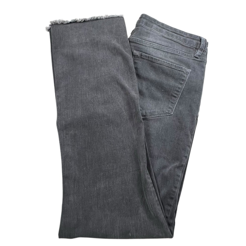 Free People Womens 31 Gray Bootcut Frayed Hem Mid Rise Stretch Denim Jeans